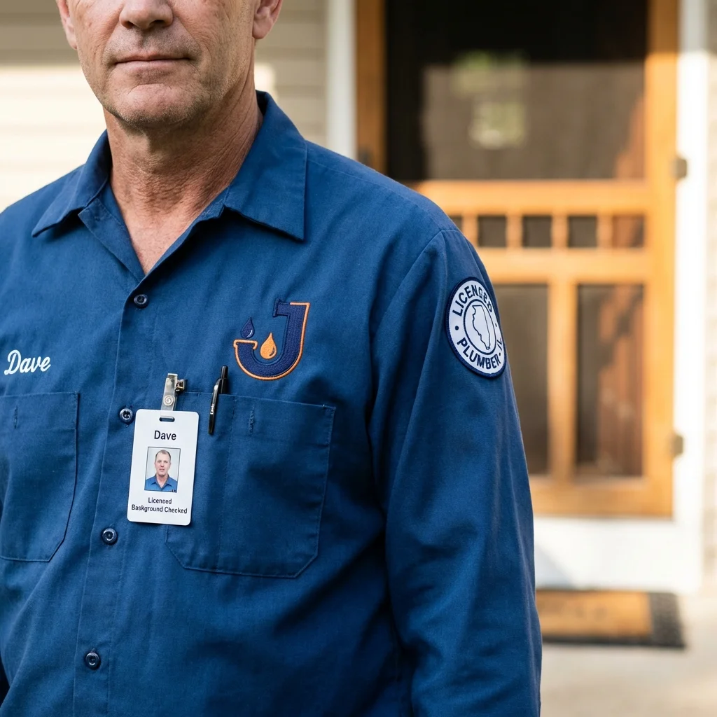 Licensed plumber showing ID badge in Somerville, NJ